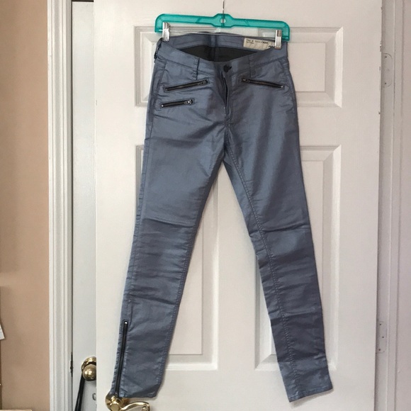 Rag & Bone Intermix Coated Metallic Rocker Pants - Picture 4 of 8